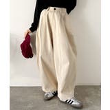 カーブで魅せる、抜け感シルエット。綿100%コットンツイルバレルレッグタックパン… | Classical Elf | 詳細画像4