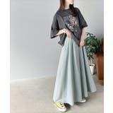 ハイウエストでシルエットがキマル!綿100%のやわらかデニムフレアスカート | Classical Elf | 詳細画像13