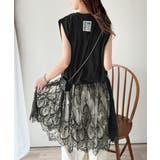 《JaVaジャバコラボ》１枚で旬な着こなし♪レースコンビチュニックTシャツワンピ… | Classical Elf  | 詳細画像3 