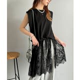 《JaVaジャバコラボ》１枚で旬な着こなし♪レースコンビチュニックTシャツワンピ… | Classical Elf  | 詳細画像5 
