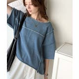 インディゴ | カジュアルコーデ の主役に。半袖ダメージ加工裏毛プルオーバー | Classical Elf