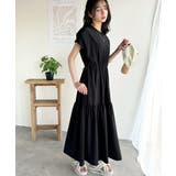 リラクシーな抜け感♪ロゴ刺繍入りドロスト使いティアードロングワンピース | Classical Elf  | 詳細画像17 