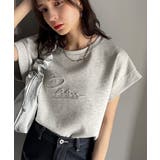 杢グレー | 《JaVaジャバコラボ》上品な大人の抜け感。フロントPAEANエンボス加工半袖T… | Classical Elf 