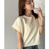 《JaVaジャバコラボ》上品な大人の抜け感。フロントPAEANエンボス加工半袖T… | Classical Elf  | 詳細画像2 