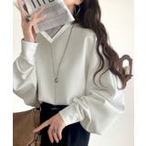 オフホワイト | 上品な抜け感と艶感◎ドルマンダンボール素材ビッグトレーナー | Classical Elf 