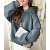 ブルー | 《JaVaジャバコラボ》ゆるっとダボっとシンプル可愛い♪ダンボール刺繍パーカー | Classical Elf 