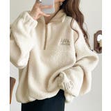 アイボリー | ボア素材×刺繍でおしゃれ上級者に格上げ♪アノラックハーフジッププルオーバー | Classical Elf 