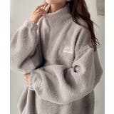 グレージュ | ボア素材×刺繍でおしゃれ上級者に格上げ♪アノラックハーフジッププルオーバー | Classical Elf 
