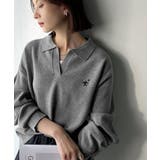 杢グレー | 大人の抜け感をプラス◎胸刺繍ハーフミラノスキッパーニット | Classical Elf 