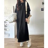 《JaVaジャバコラボ》後姿が可愛い◎配色ステッチワッフルロングワンピース（長袖… | Classical Elf  | 詳細画像6 