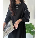 《JaVaジャバコラボ》後姿が可愛い◎配色ステッチワッフルロングワンピース（長袖… | Classical Elf  | 詳細画像7 