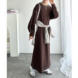 《JaVaジャバコラボ》後姿が可愛い◎配色ステッチワッフルロングワンピース（長袖… | Classical Elf  | 詳細画像15 