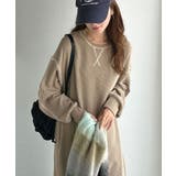 《JaVaジャバコラボ》後姿が可愛い◎配色ステッチワッフルロングワンピース（長袖… | Classical Elf  | 詳細画像18 