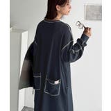 《JaVaジャバコラボ》後姿が可愛い◎配色ステッチワッフルロングワンピース（長袖… | Classical Elf  | 詳細画像26 