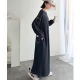 《JaVaジャバコラボ》後姿が可愛い◎配色ステッチワッフルロングワンピース（長袖… | Classical Elf  | 詳細画像27 