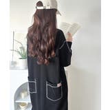 《JaVaジャバコラボ》後姿が可愛い◎配色ステッチワッフルロングワンピース（長袖… | Classical Elf  | 詳細画像4 