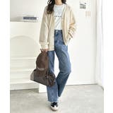 ラフで上品な大人のゆるカジュアル。配色ステッチVネックワッフルカーディガン | Classical Elf  | 詳細画像7 