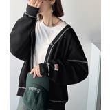 ラフで上品な大人のゆるカジュアル。配色ステッチVネックワッフルカーディガン | Classical Elf  | 詳細画像10 