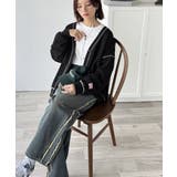 ラフで上品な大人のゆるカジュアル。配色ステッチVネックワッフルカーディガン | Classical Elf  | 詳細画像12 