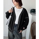 ラフで上品な大人のゆるカジュアル。配色ステッチVネックワッフルカーディガン | Classical Elf  | 詳細画像15 