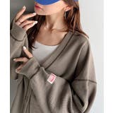 ラフで上品な大人のゆるカジュアル。配色ステッチVネックワッフルカーディガン | Classical Elf  | 詳細画像17 