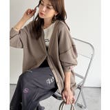 ラフで上品な大人のゆるカジュアル。配色ステッチVネックワッフルカーディガン | Classical Elf  | 詳細画像21 