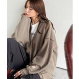 ラフで上品な大人のゆるカジュアル。配色ステッチVネックワッフルカーディガン | Classical Elf  | 詳細画像23 