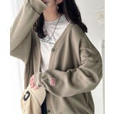 ラフで上品な大人のゆるカジュアル。配色ステッチVネックワッフルカーディガン | Classical Elf  | 詳細画像25 