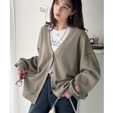 ラフで上品な大人のゆるカジュアル。配色ステッチVネックワッフルカーディガン | Classical Elf  | 詳細画像26 