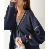 ラフで上品な大人のゆるカジュアル。配色ステッチVネックワッフルカーディガン | Classical Elf  | 詳細画像30 