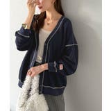 ラフで上品な大人のゆるカジュアル。配色ステッチVネックワッフルカーディガン | Classical Elf  | 詳細画像35 