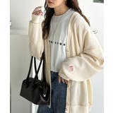 ラフで上品な大人のゆるカジュアル。配色ステッチVネックワッフルカーディガン | Classical Elf  | 詳細画像4 