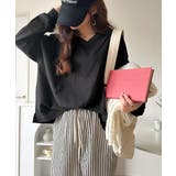 シンプルなのに、存在感。綿100％Vネック切り替えロンT | Classical Elf  | 詳細画像10 