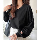 シンプルなのに、存在感。綿100％Vネック切り替えロンT | Classical Elf  | 詳細画像13 