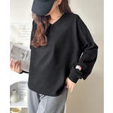 シンプルなのに、存在感。綿100％Vネック切り替えロンT | Classical Elf  | 詳細画像14 