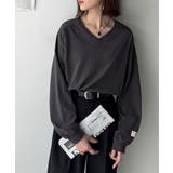 チャコール | シンプルなのに、存在感。綿100％Vネック切り替えロンT | Classical Elf 