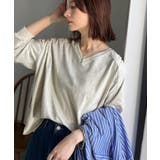 オートミール | シンプルなのに、存在感。綿100％Vネック切り替えロンT | Classical Elf 