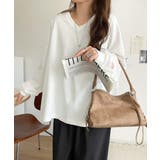 シンプルなのに、存在感。綿100％Vネック切り替えロンT | Classical Elf  | 詳細画像3 