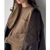 ブラウン | ラフに着映える。ピグメント加工胸元刺繍ワッペンヘビーウェイトポケットロンT | Classical Elf 