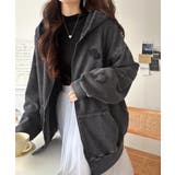 大人の抜け感◎ニュアンス色が映える。アシッドウォッシュロゴZIPパーカー | Classical Elf  | 詳細画像8 