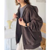 大人の抜け感◎ニュアンス色が映える。アシッドウォッシュロゴZIPパーカー | Classical Elf  | 詳細画像15 