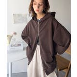 大人の抜け感◎ニュアンス色が映える。アシッドウォッシュロゴZIPパーカー | Classical Elf  | 詳細画像17 