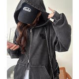 大人の抜け感◎ニュアンス色が映える。アシッドウォッシュロゴZIPパーカー | Classical Elf  | 詳細画像4 