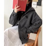 大人の抜け感◎ニュアンス色が映える。アシッドウォッシュロゴZIPパーカー | Classical Elf  | 詳細画像5 