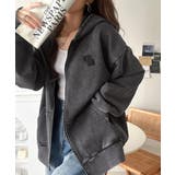 大人の抜け感◎ニュアンス色が映える。アシッドウォッシュロゴZIPパーカー | Classical Elf  | 詳細画像7 