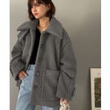 チャコール | 《JaVaジャバコラボ》纏う大人ボアが包み込む♪ボアショートブルゾン | Classical Elf 