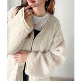 アイボリー | オーバーサイズがトレンド！異素材切り替え配色ボアジャケット♪ アウター | Classical Elf 