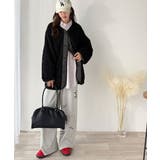 オーバーサイズがトレンド！異素材切り替え配色ボアジャケット♪ アウター | Classical Elf  | 詳細画像13 