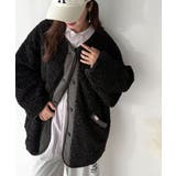 オーバーサイズがトレンド！異素材切り替え配色ボアジャケット♪ アウター | Classical Elf  | 詳細画像14 