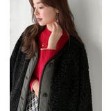 オーバーサイズがトレンド！異素材切り替え配色ボアジャケット♪ アウター | Classical Elf  | 詳細画像16 